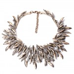 Antique Crystal Encrusted Seaweed Bib Necklace